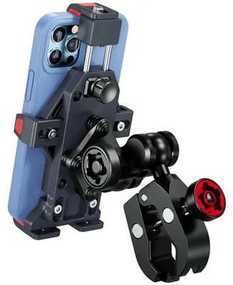 Productafbeelding van Motorfiets telefoonhouder met trillingsdemping, diefstalbeveiliging, aluminiumlegering, 360° draaibaar, geschikt voor smartphones van 4,7 tot 7,2 inch