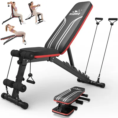 Image de Banc d'entraînement WB4 - Banc réglable - Dossier réglable en 8 positions - Support de pieds réglable en 3 positions - Capacité de charge de 318 kg - Pliable à 90° pour salle de sport à domicile - Noir
