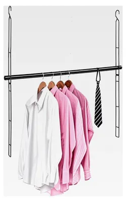 Produktbild von Hängende Kleiderstange 81 cm, 6 höhenverstellbare Stangen, robuste Kleiderstange, platzsparende Lösung zum Aufhängen von Kleidung, schwarz