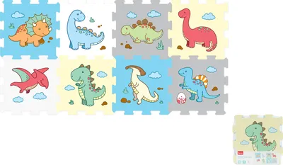 Produktbild von Schaumstoff-Puzzle Dinosaurier 8 Stück