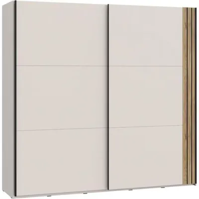 Image de Armoire aménagée - WAIKATO - 2 portes coulissantes - Blanc - 220,1 x 61,2 x 210,5 cm
