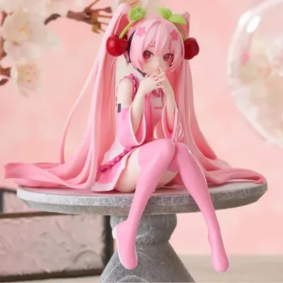 Produktbild von Hatsune Miku Anime Figur Rosa Kleid PVC Modell Action Toys Cherry rosa Kirschblüte