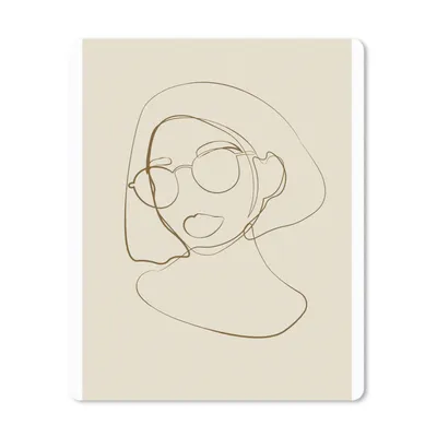 Produktbild von MuchoWow® Mauspad Mousepad Frau - Linienkunst - Minimalismus 30x40 cm - Mousepads - Maus Mat - Pad - Mausunterlage - Mausmatten