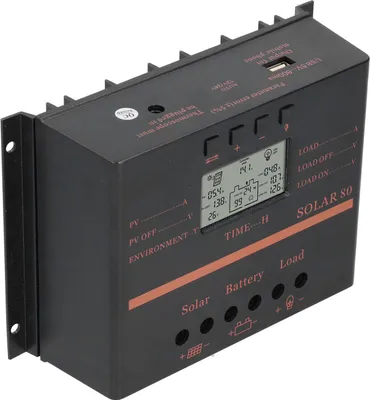 Image de Contrôleur de charge solaire PWM 80A 12 V/24 V USB Photovoltaïque longue durée pour usage domestique