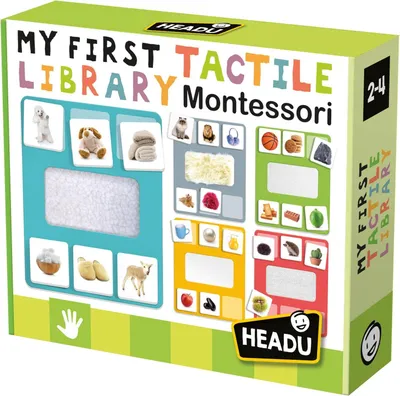 Productafbeelding van Headu Montessori: Mijn eerste leerzame spel met een tastbare bibliotheek