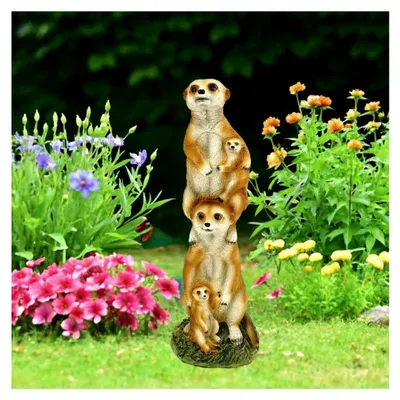 Produktbild von Erdmännchenfamilie Gartenfigur 36cm