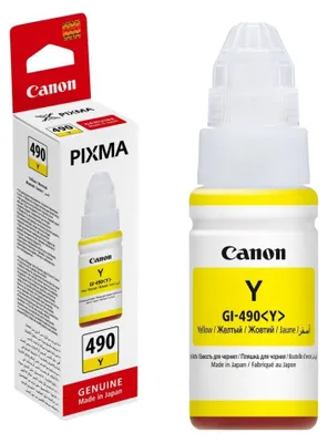 Zdjęcie produktu dla Canon GI-490Y, Żółty, Canon, 70 ml, Japonia, 1 szt.