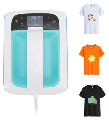 Produktbild von Heißpressmaschine für T-Shirts 7x4,8 Zoll Heiztransfer-Bügeleisenpresse Schnelle Aufheizung für Sublimation Einstellbare Temperatur Timer Automatische Abschaltung Handwerk