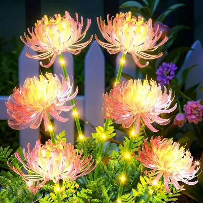 Solar-Blumenleuchten 2er-Set, IP65, warmweiß, 2 Modi, für Außen