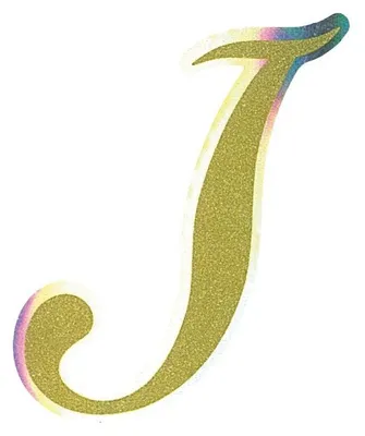 Produktbild von Aufkleber Monogramma Buchstabe J, Gold Metallescente