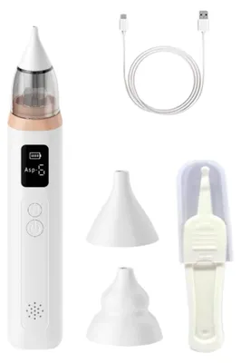 Produktbild von Zimilo Elektrischer Nasensauger Baby, 6 Saugstufen, LCD Display, Musikfunktion, Silikonaufsatz, USB Type C, Nasenreiniger Kinder 0-12 Jahre, Rosa