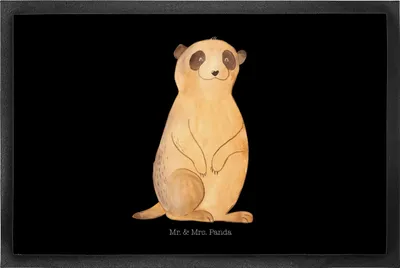 Produktbild von Mr. & Mrs. Panda Schmutzfangmatte Erdmännchen 50 x 75 cm - Schwarz - Geschenk, Schuhabstreifer, Roadtrip, Afrika, Traveling, fußmatte, Spruch, Schmutzmatte, Fussmatte