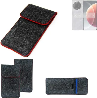 Produktbild von K-S-Trade Handy Schutz Hülle kompatibel mit Tecno Camon 30 Pro 5G Schutzhülle Handyhülle Filztasche Pouch Tasche Case Sleeve Filzhülle dunkelgrau