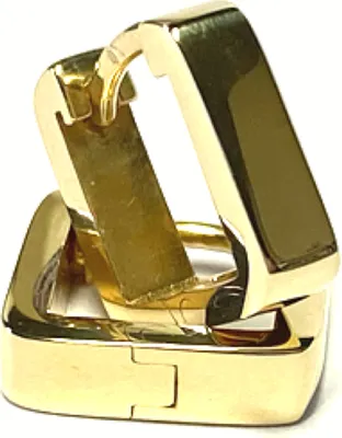 Produktbild von Ohrring 925/- Silber vergoldet poliert eckig moderne Form Creole Scharniercreole
