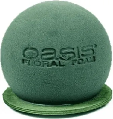 Produktbild von OASIS® Nass Steckschwamm Kugel EDICA, Bioline Holzteller, grün, Ø20cm - Nasssteckschaum