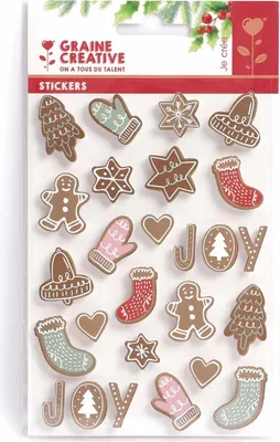 Produktbild von 26 Weihnachts- und Lebkuchen-3D-Sticker