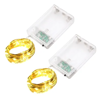 LED-Lichterkette 3m 30 LED, warmweiß, 2 Stück, batteriebetrieben