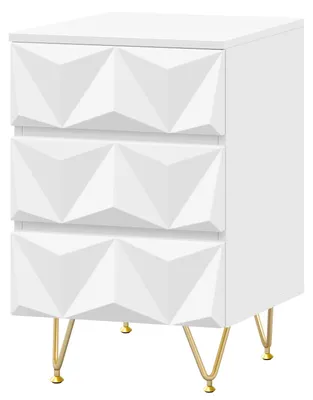Productafbeelding van Nachtkastje - Salontafel - Bijzet - MDF - Opbergeenheid - met 3 Lades - 40x53x40cm - voor Slaapkamer