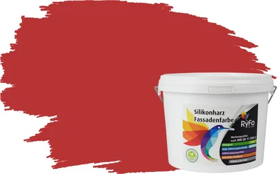Produktbild von RyFo Colors Silikonharz Fassadenfarbe Lotuseffekt Trend Cremerot 3l - bunte Fassadenfarbe, weitere Rot Farbtöne und Größen erhältlich, Deckkraft Klasse 1
