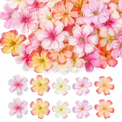 Image de Fleurs artificielles en forme de marguerites - 50 pièces - Pour la décoration - 4,5 cm