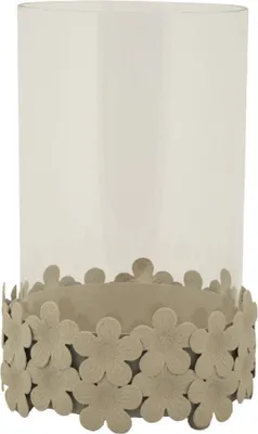 Produktbild von Mauro Ferretti Kerzenständer „Düne“ mit Glas, 14 x 21 cm, cremefarben