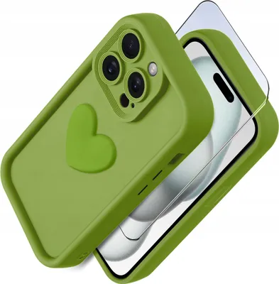 Zdjęcie produktu dla Etui do iPhone 14 Pro silikonowe MATOWE serce + Szkło ochronne na ekran 9H