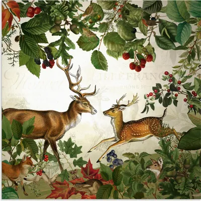 Produktbild von ARTland Wandbild Alu für Innen & Outdoor Wildtiere im Herbst Wald Größe: 40x40 cm