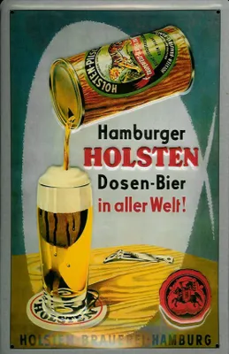Produktbild von Blechschild Holsten Dosen Bier Hamburg Bierdose Brauerei Schild retro Nostalgieschild
