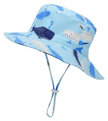 Produktbild von Baby Sonnenhut atmungsaktiv Sommerhut Kinder Fischerhut UV-Schutz 4-8 Jahre Blauwal