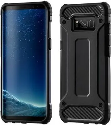 Produktbild von cofi1453® Panzerhülle Bumper Hybrid Armor SchutzHülle kompatibel mit Huawei Y6s Silikon Hülle Zubehör Tasche Panzerschale Panzer in Schwarz