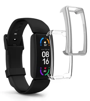 Produktbild von kwmobile 2x Silikon Hülle für Fitbit Inspire 3 / Inspire 2 / Ace 3 Schutzhülle - Fullbody Display Cover Set aus Silikon - Transparent Silber