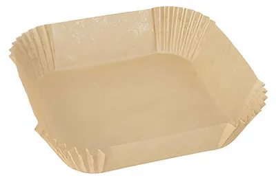 Produktbild von 100x Backpapierzuschnitte für Heißluftfritteusen Mikrowelle Backofen 16 x 16 x 4,5cm braun