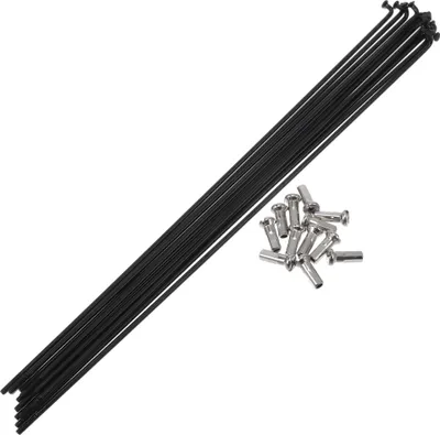 Produktbild von Fahrradspeichen 14G 210mm Länge Fahrradrad Speichen 304 Edelstahl Schwarz 1 Satz