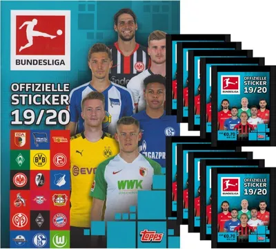 Image de Topps Bundesliga autocollants collector 2019/20 - 1 album + 10 sachets