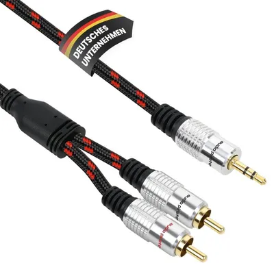 Produktbild von audio pirates Klinke auf Cinch Kabel (1m) OD: 6mm 3x geschirmt – Komfortklasse