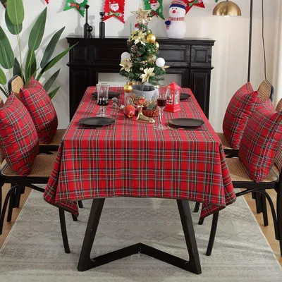 Produktbild von Tischdecke Rot Kariert Rechteckig 140 x 180 cm Polyester