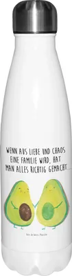 Produktbild von Mr. & Mrs. Panda Thermos Avocado Pärchen - Weiß - Geschenk, trinkflaschen, Veggie, Hochzeit, Trinkgefäß, Geburt, thermosflaschen, Wasserflasche, Kinder, Trinkflasche