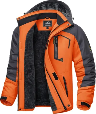 Productafbeelding van Waterdichte winterjas voor heren met fleecevoering en afneembare capuchon