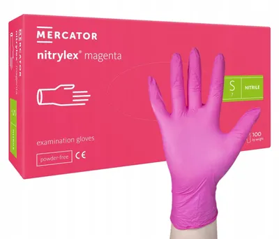 Produktbild von Einweghandschuhe Mercator Nitril rosa Größe S 100 Stück für Hygiene für Arbeit