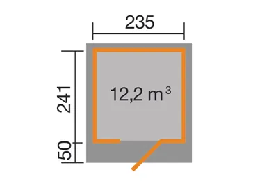 Produktbild von WEKA Designhaus 172 Gr.2, Farbe: natur, Länge: 315 cm, Breite: 120 cm, Höhe: 60 cm; 172.242.470.001