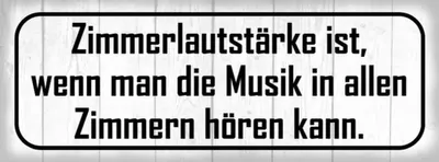 Produktbild von vianmo Holzschild 10x27 cm Zimmerlautstärke ist Musik in Geschenk