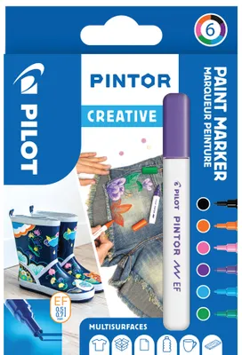 Immagine prodotto di PILOT 537465 Marcatore a pigmenti PILOT PINTOR, extra fine, set da 6 "CREATIVE"
