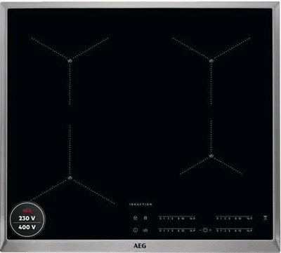Obrázek produktu pro AEG IAE64413XB, Černá, Vestavěné, 60 cm, Indukční varná deska se zónami, Sklo, 4 zóna/zón