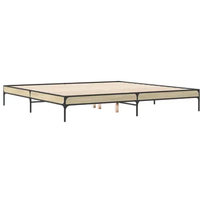 Produktbild von Bettgestell Sonoma-Eiche 200x200 cm Holzwerkstoff und Metall