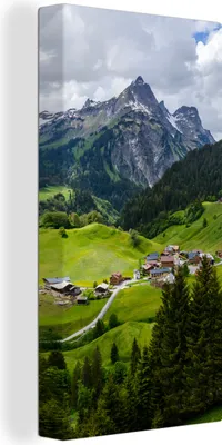 Obrázek produktu pro OneMillionCanvasses® - Obraz na plátně - Hory v Rakousku, nástěnný obraz, nástěnné dekorace obrazy obývací pokoj, 40x80cm