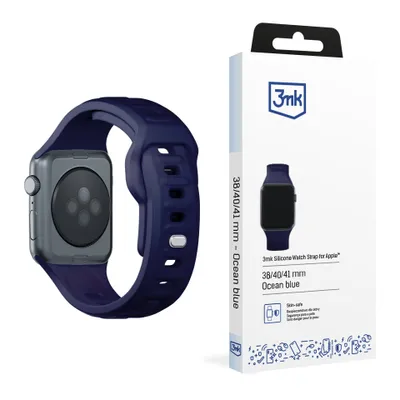 Produktbild von 3MK 5903108565653, Uhrenarmband, Apple, Watch serie 1/2/3/4/5/6/7/8/9/SE/Ultra, Silikon, Edelstahl, Blau, 38/40/41 mm