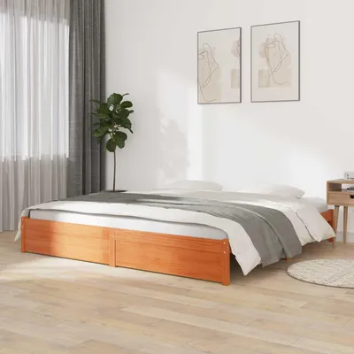 Productafbeelding van Maison Exclusive - Bedframe, donkerbruin, 150 x 200 cm, massief grenenhout