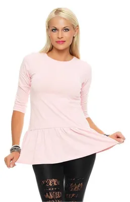 Produktbild von Damen Langarm Bluse Tunika mit Strass; Puderrosa/S/M