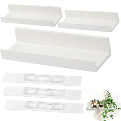 Produktbild von Wandregal 3er Set Weiß Ohne Bohren 27 x 8.5 x 5 cm