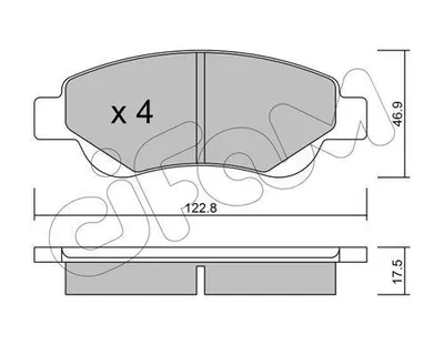 Produktbild von CIFAM 822-637-0 Bremsbeläge Satz Vorne Bremsklötze für TOYOTA AYGO (WNB1, KGB1) für CITROËN C1 (PM, PN) passend für PEUGEOT 107 Schrägheck (PM, PN)